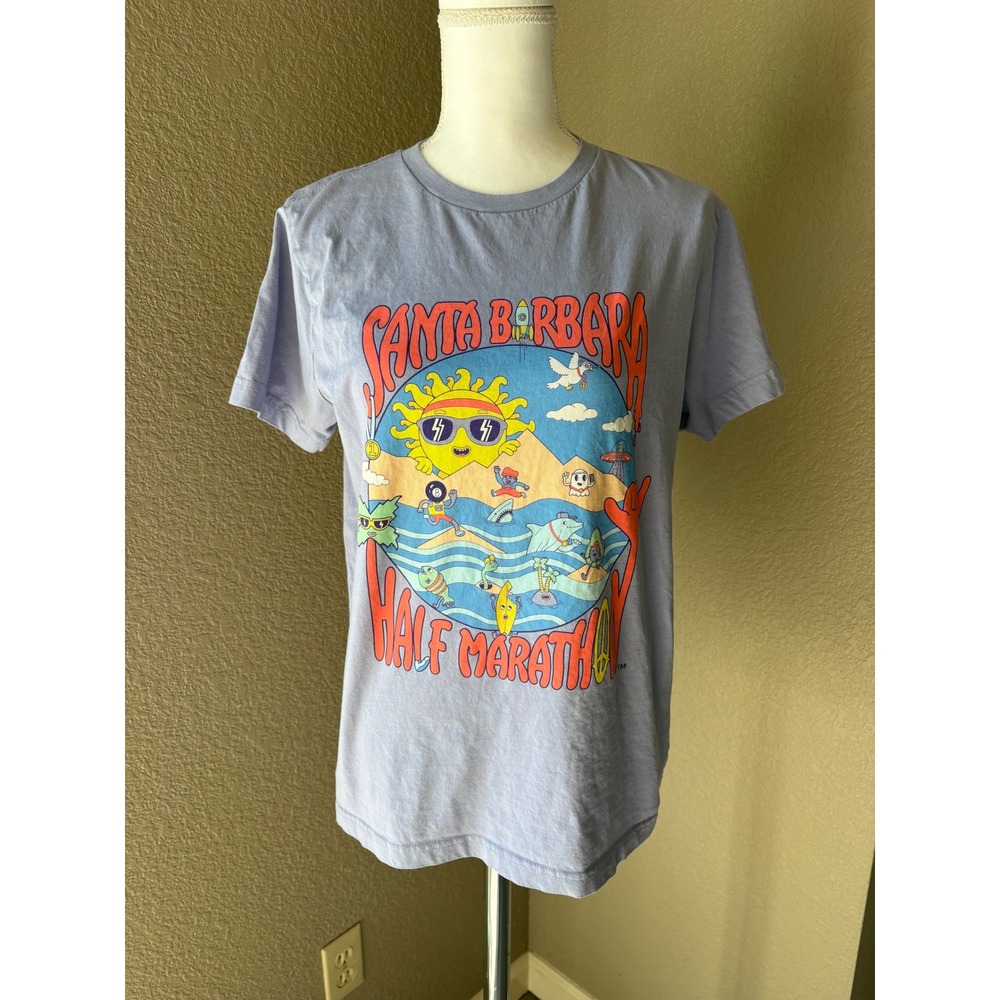 Known Supply Santa Barbara Half Marathon Hoka Graphic T-Shirt Blue Organic Small